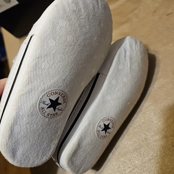 Converse First Star White Leather Infant Unisex Sneakers Size 4 US Crib with Box - Picture 7 of 14